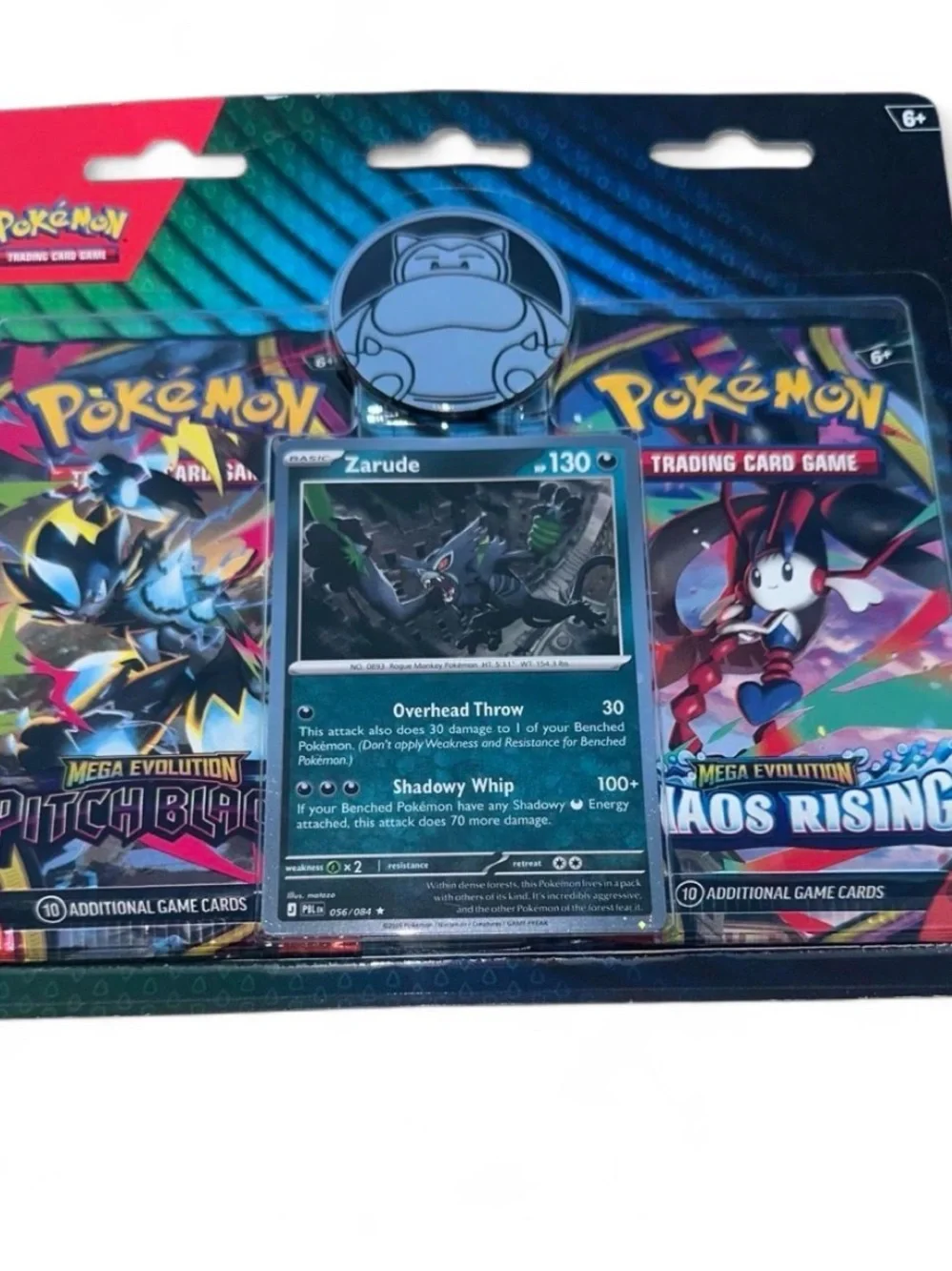 NEW Pokémon TCG Zarude Promo 2-Pack Blister - Pitch Black + Chaos Rising- Sealed